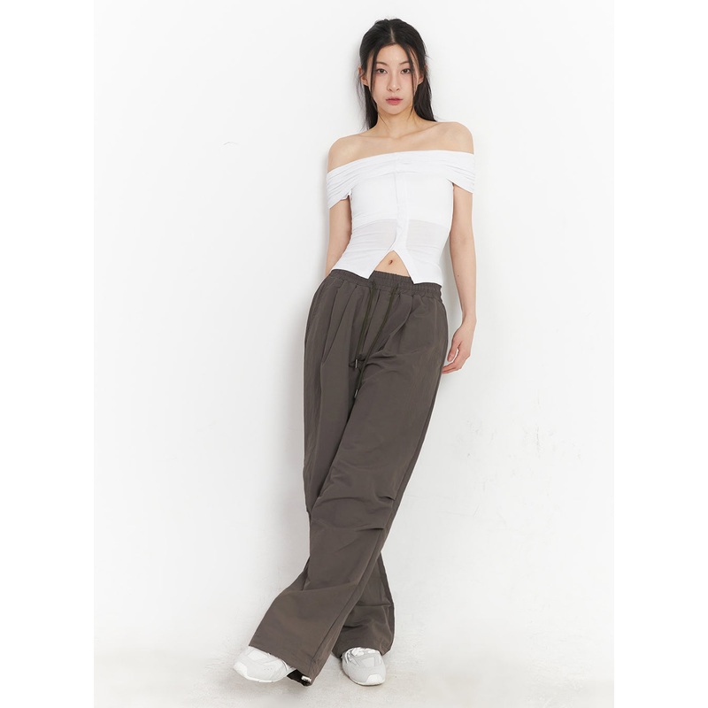 Comfort Pintuck Wide-Leg Sweatpants IY529 Dark gray M/L