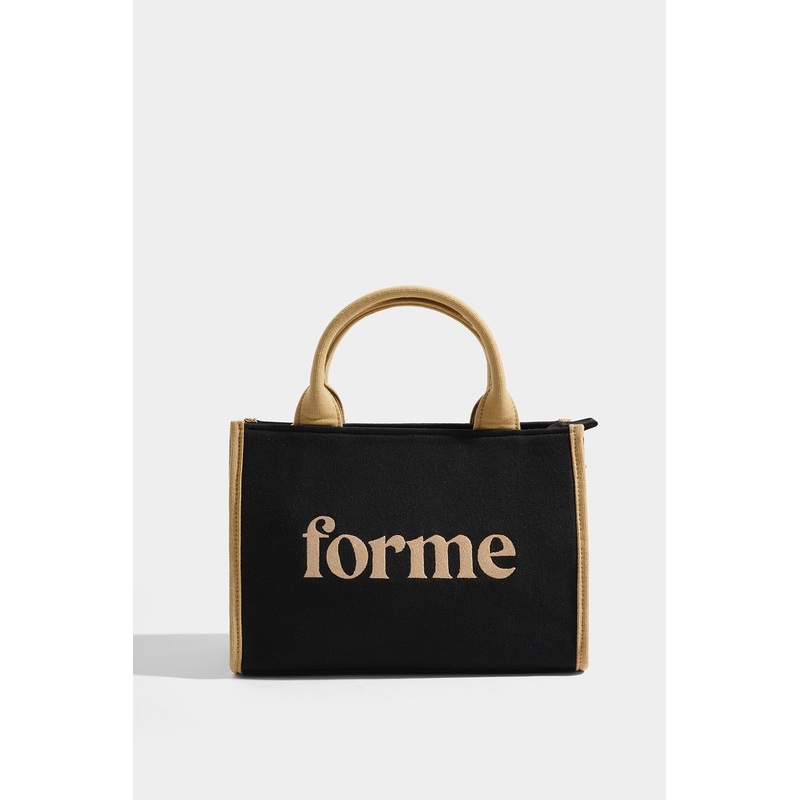ForMe Logo Canvas Shoulder Bag Black Free Size