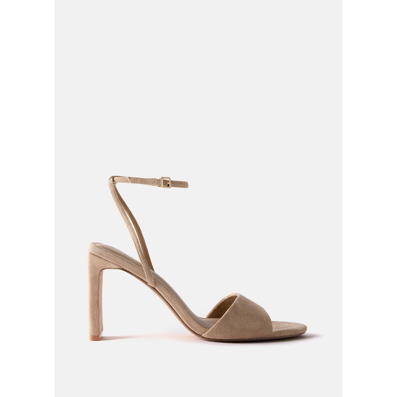 Lou Neutral Suede High Heel Sandals 3 UK 36 EU