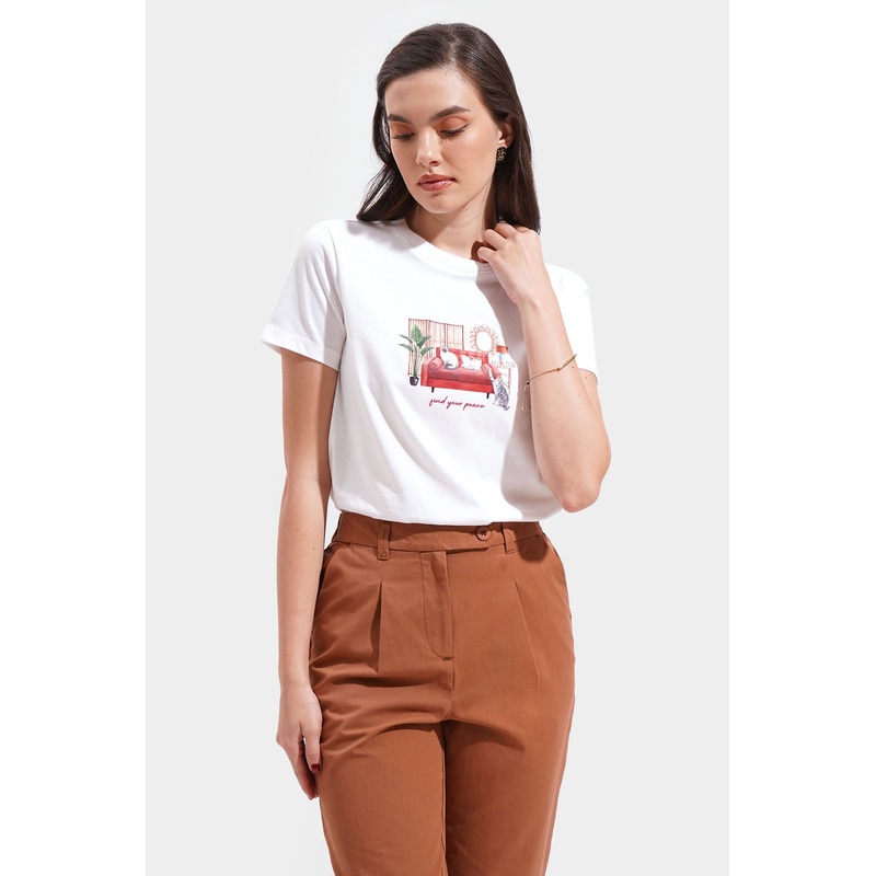 Find Your Peace Graphic Tee Off White XXS