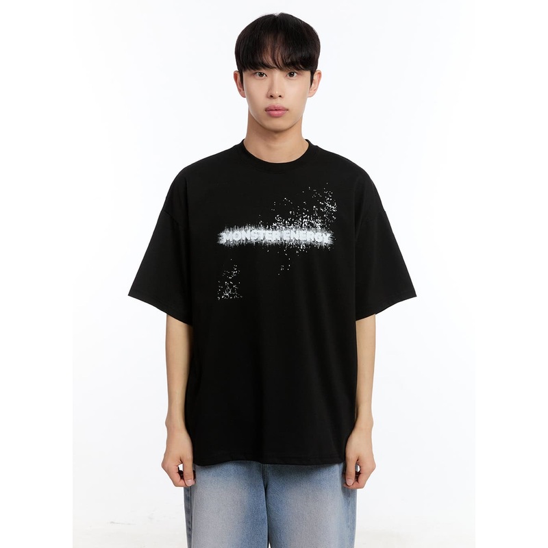 Mens Monster Graphic T-Shirt IY530 White M/L