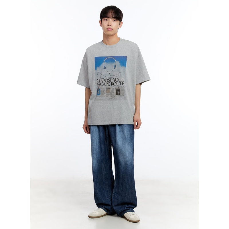 Mens Pintuck Denim Sweatpants (Dark Blue) IY529 Dark blue S