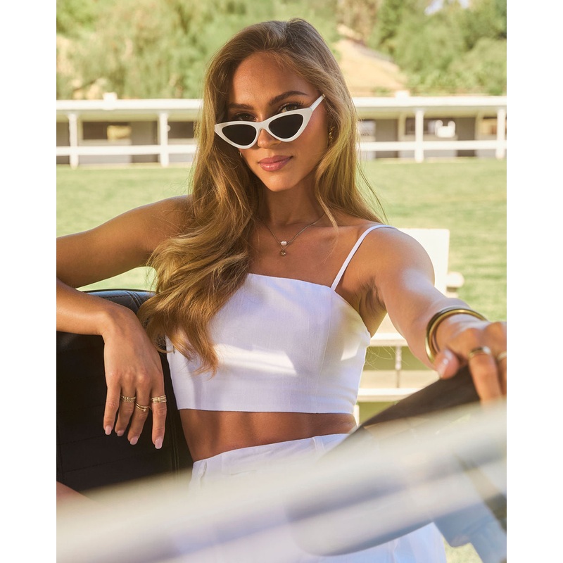 Nickola Cat Eye Sunglasses White O/S