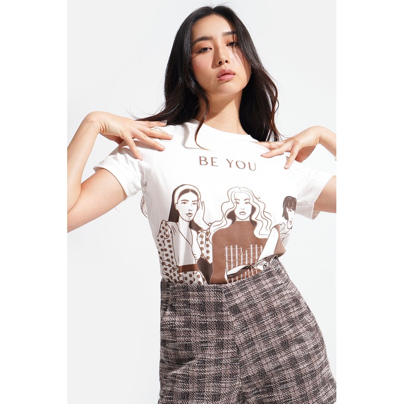 Be You Graphic Tee Off White Extra Small