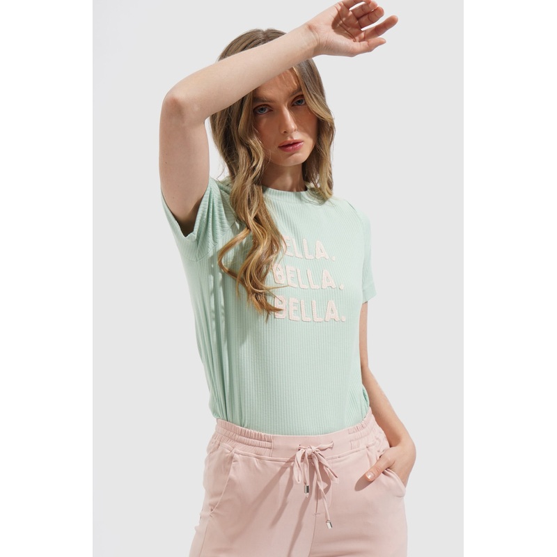 REFORME Bella, Bella, Bella Graphic Tee Basil Extra Small