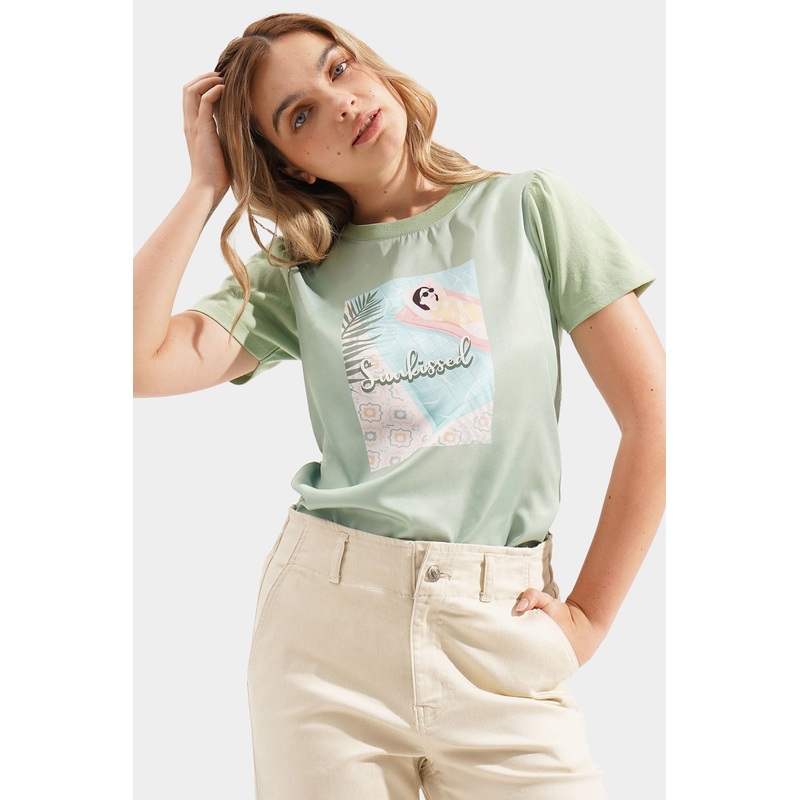Sunkissed Graphic Tee Grass Green Extra Small