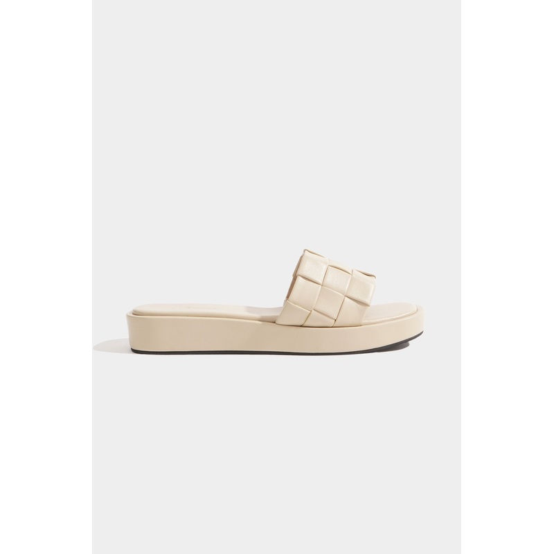 Weaved Strap Square Toe Sandals Tan 5