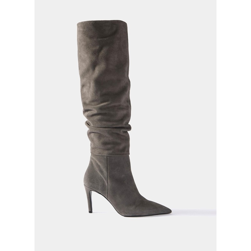 Hazel Grey Suede Knee High Boots 3 UK 36 EU