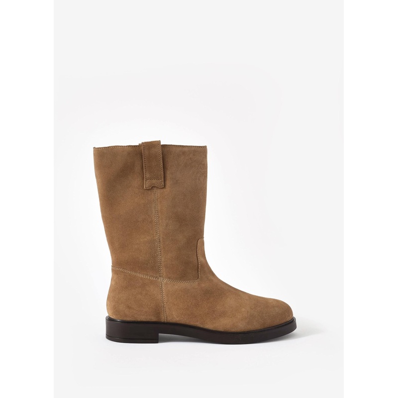 Hina Neutral Suede Pull On Boots 3 UK 36 EU