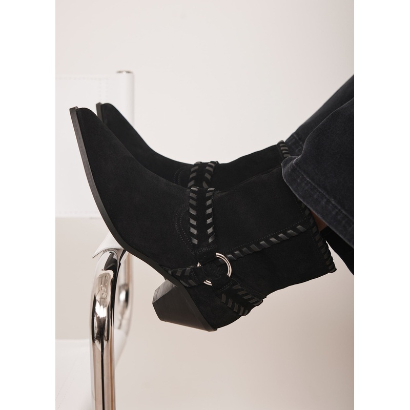 Molly Black Suede Ankle Boots 3 UK 36 EU