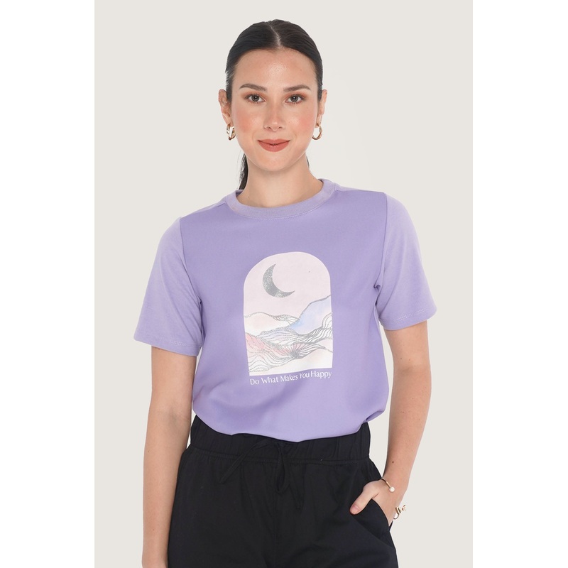 Do What Makes You Happy Graphic Tee Lilac Extra Small