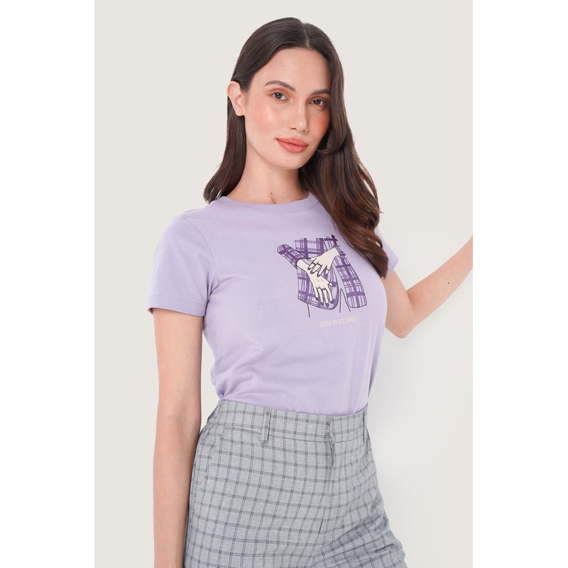 Keep It Classy Graphic Tee Lilac Extra Small
