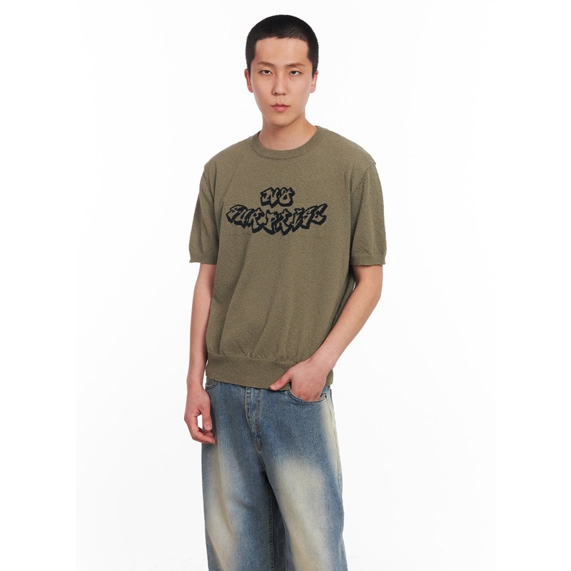 Men’s Graphic Knit Tee IU512 Dark green M/L