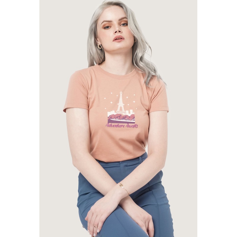 Adventure Awaits Graphic Tee Cork Extra Small