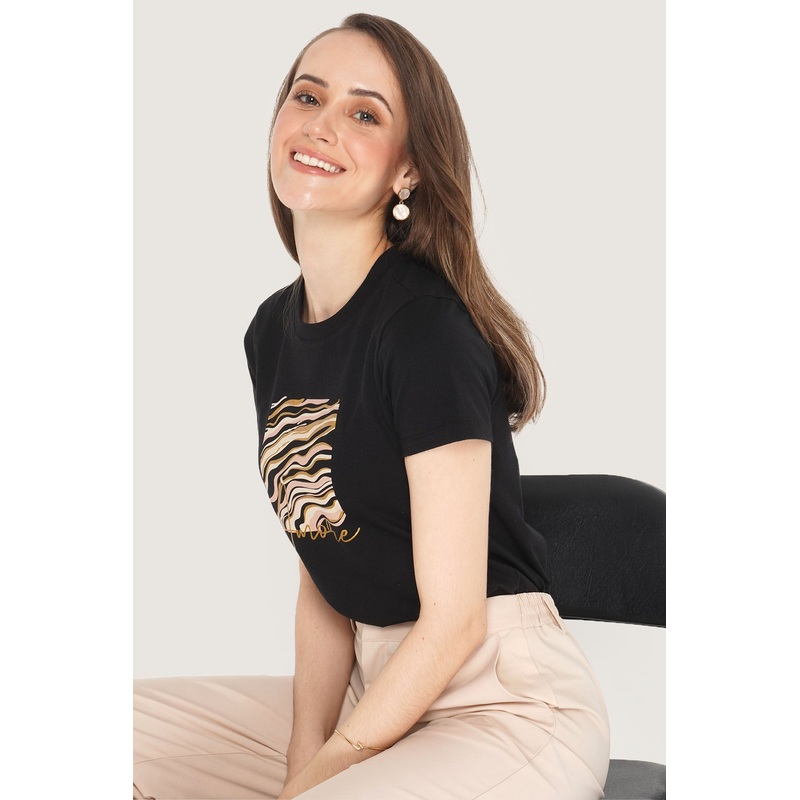 Amore Graphic Tee Black Extra Small