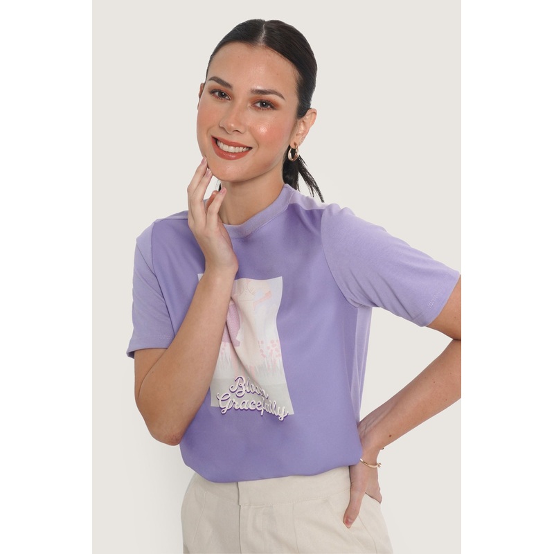Bloom Gracefully Graphic Tee Lilac Extra Small