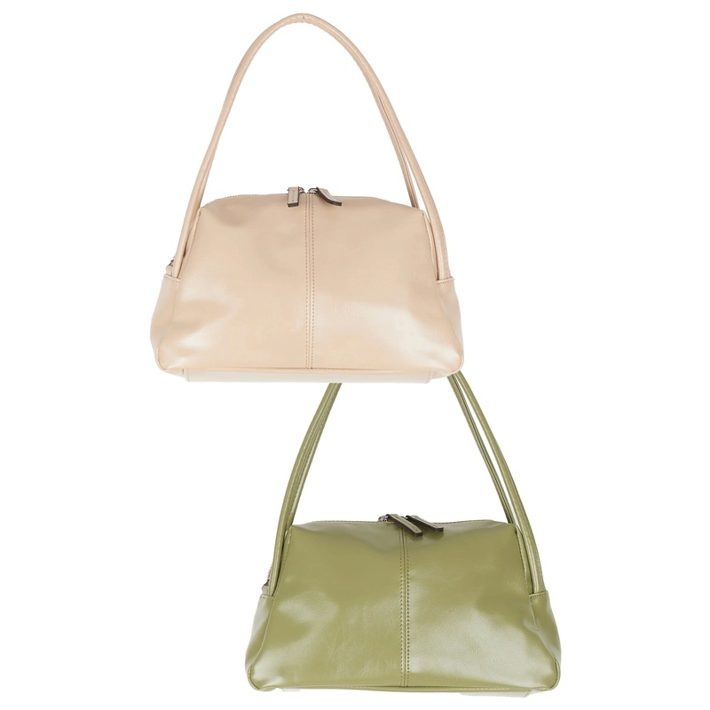 Stitched Faux Leather Shoulder Bag IU512 White One Size