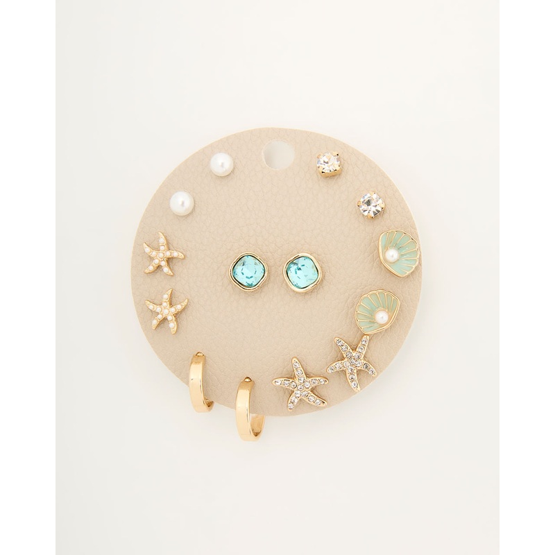 Tide Whisper Starfish And Shell Earring Stud Set Multi O/S