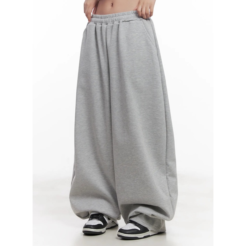 Basic Wide-Fit Sweatpants CU517 Gray M/L