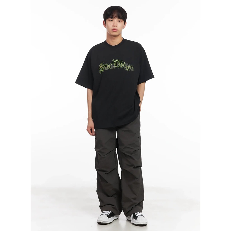 Men’s Camo Graphic Oversized Tee IU518 Brown M/L