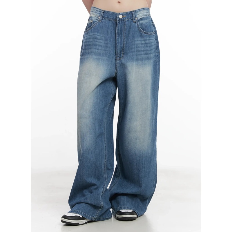 Yunjin Washed Wide-Leg Jeans CU518 Blue S