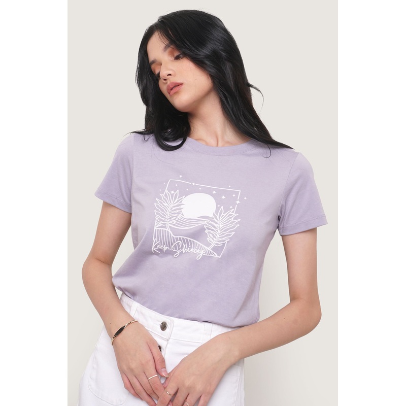 Keep Shining Graphic Tee Lilac Extra Small