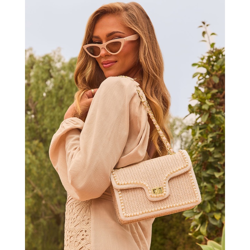 Jenie Straw Shoulder Bag Ivory O/S