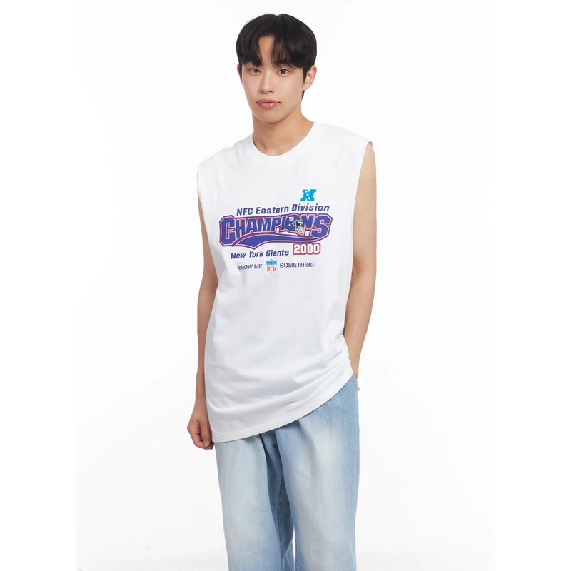 Men’s Graphic Sleeveless Shirt IU519 White M/L