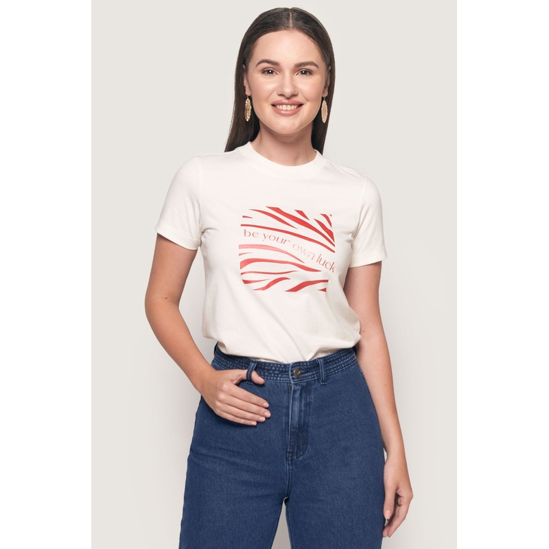 Be Your Own Luck Graphic Tee Off White Extra Small