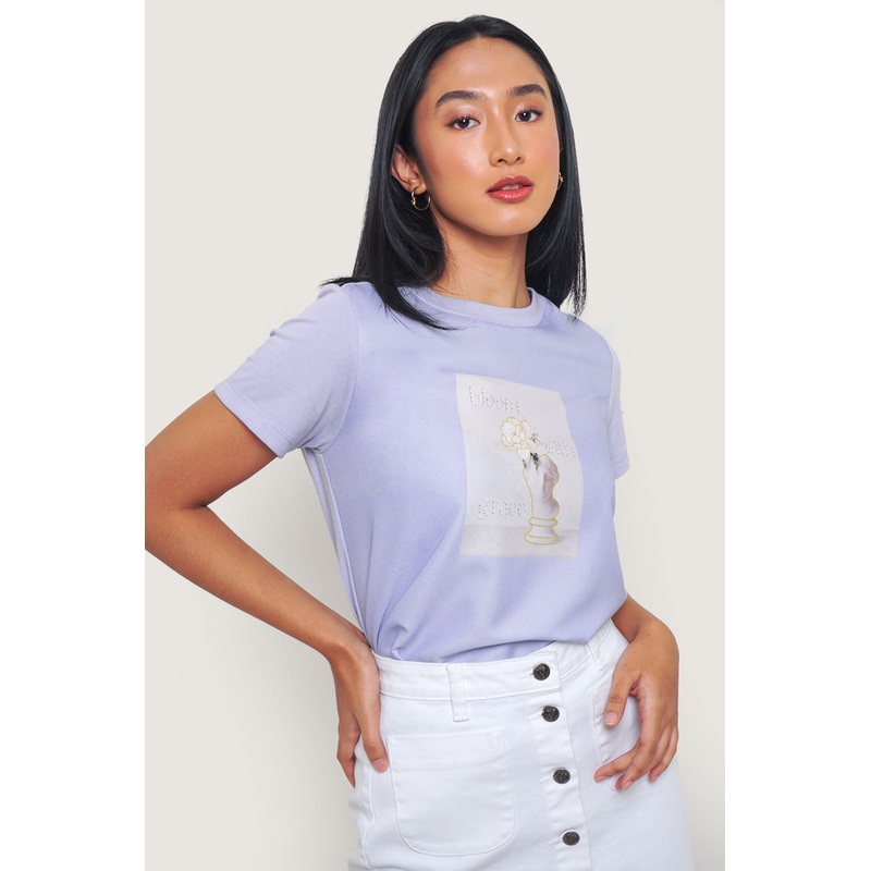Bloom With Grace Graphic Tee Lavender Extra Small