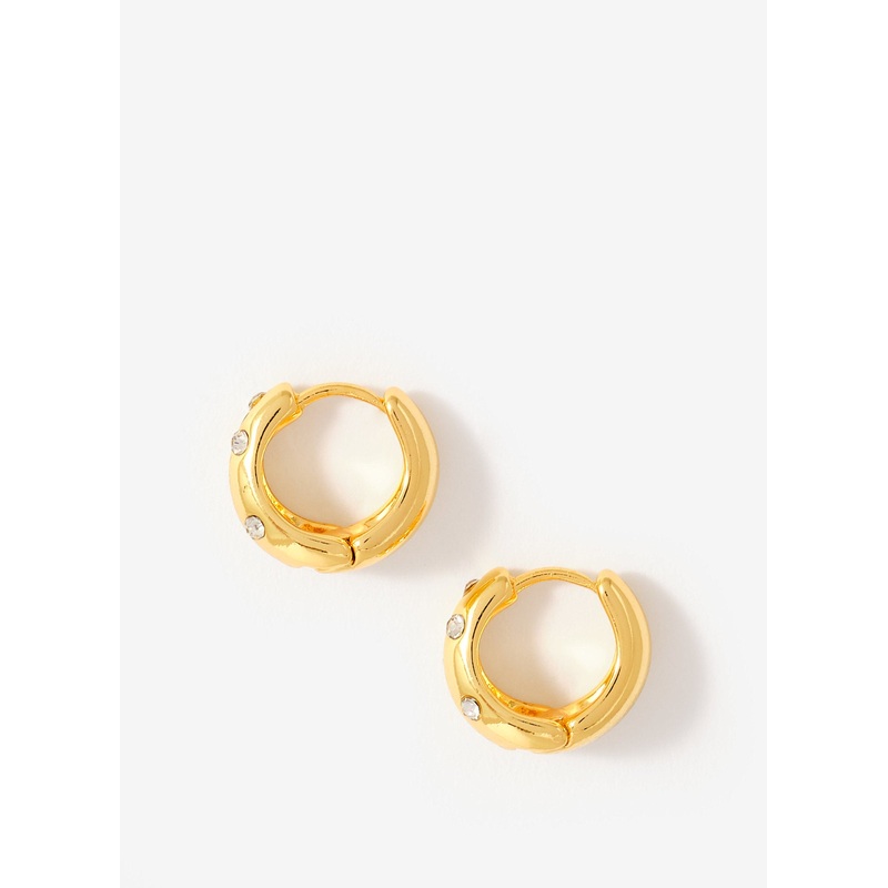 Gold Plated Crystal Hoops ONE SIZE