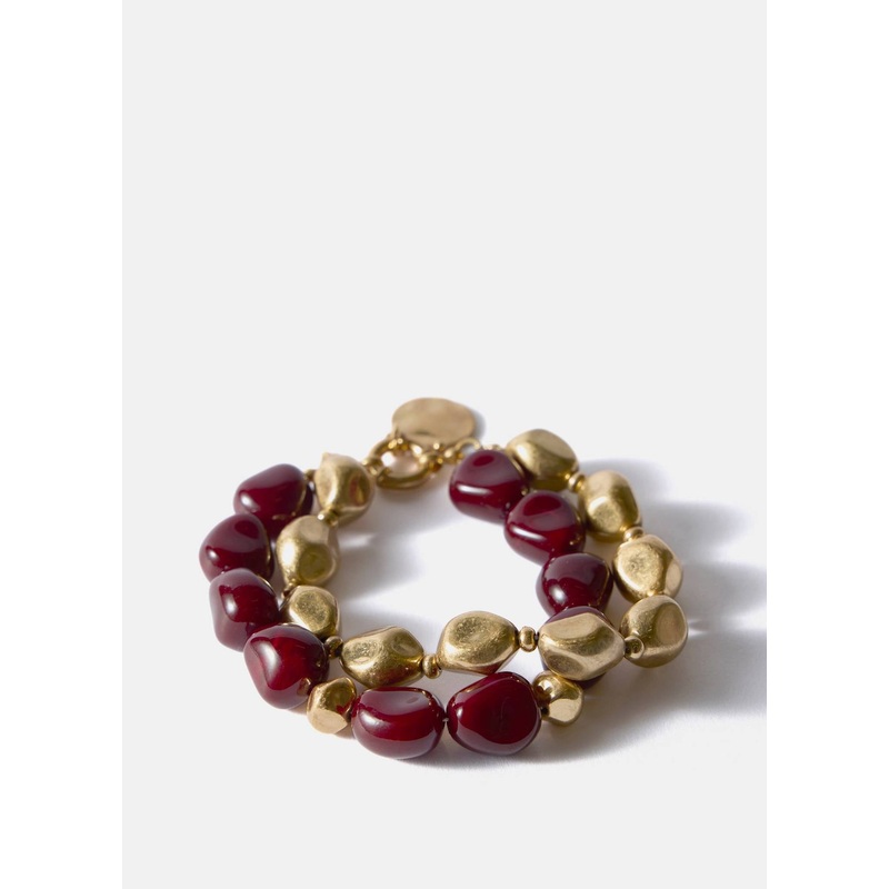 Burgundy Layered Resin Bracelet ONE SIZE
