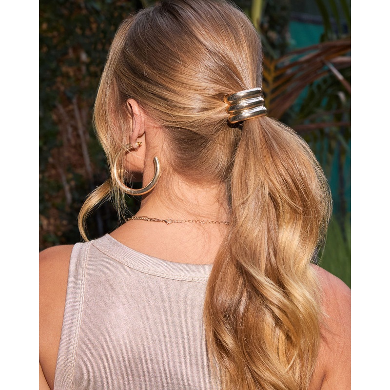 Golden Letters Layered Hair Cuff Gold O/S