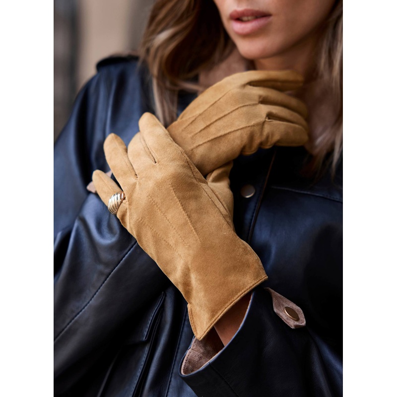 Tan Suede Gloves S/M