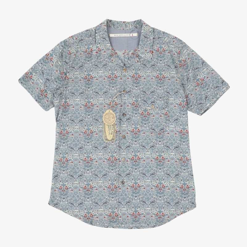 Strawberry Patterned Shirt SS L Blue