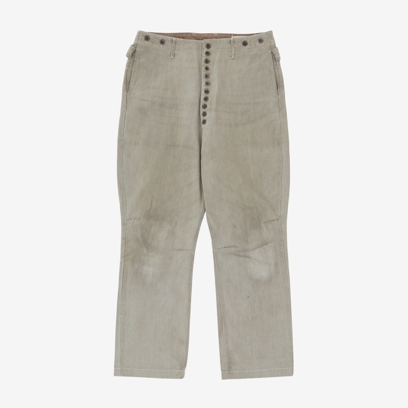 Vintage 90s Multi Button Darted Knee Pant 3 Grey