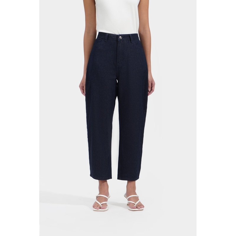 Barrel Jeans Dark Denim Waist 26