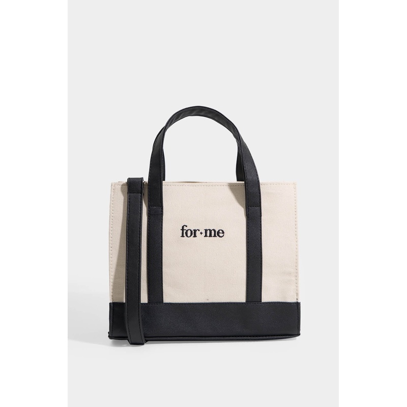 ForMe Canvas Leather Sling Bag Black Free Size