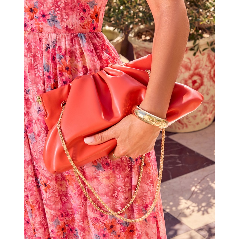 Albelle Pouch Clutch Bag Rust O/S