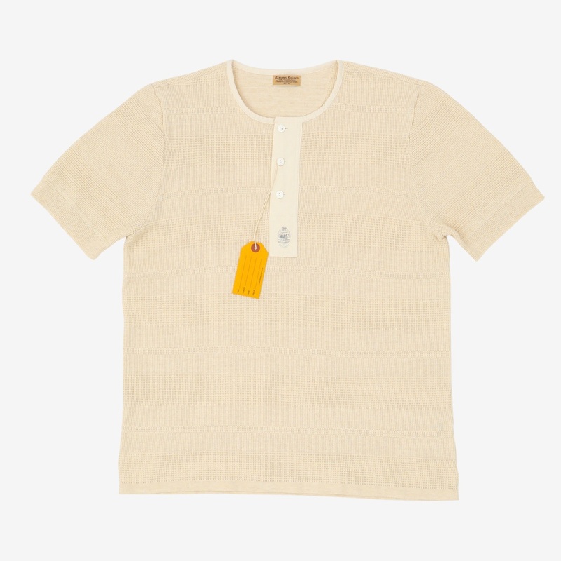 Henley Tee L Ecru