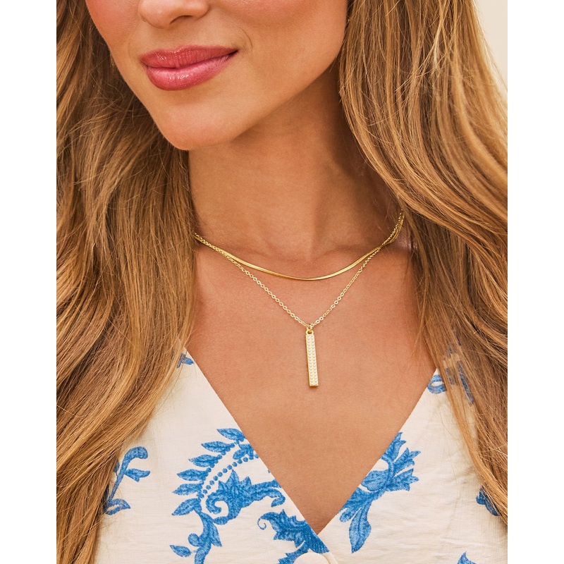 Light Catcher Layered Necklace Gold O/S