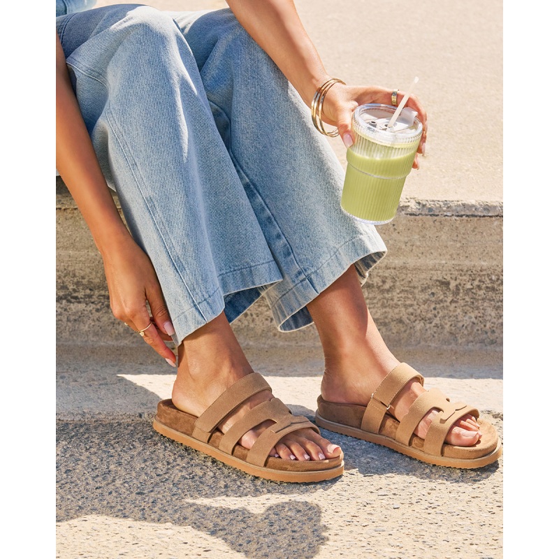 Analisse Faux Suede Sandals Taupe 6