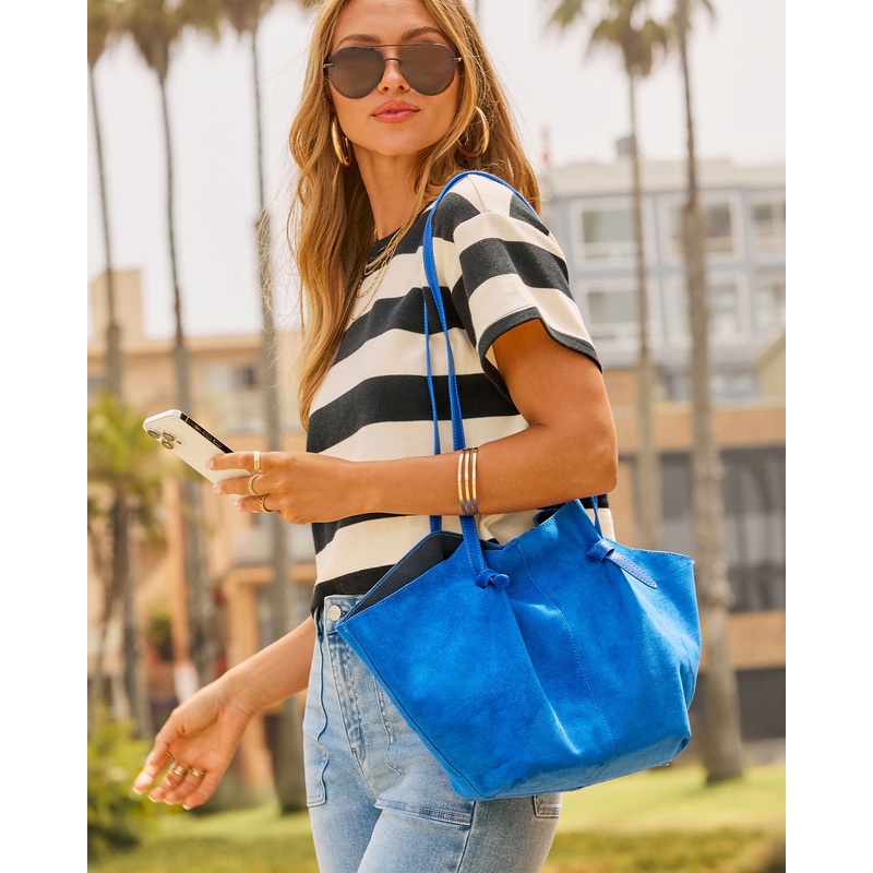 Dalby Faux Suede Tote Bag Cobalt O/S