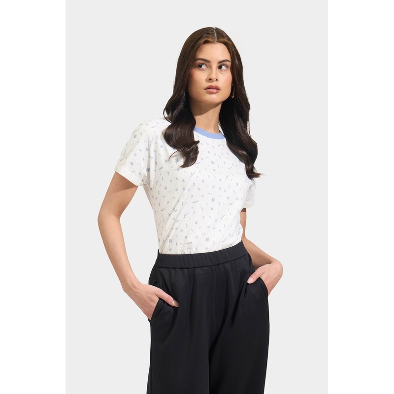 Floral All Over Print Tee White Extra Small