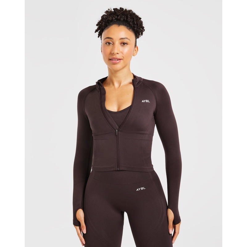 Balance V3 Seamless Zip Jacket – Dark Brown XS