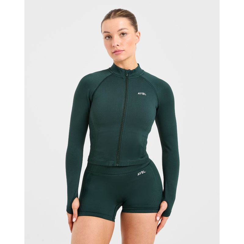 Balance V3 Seamless Zip Jacket – Dark Green XS
