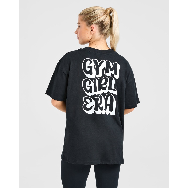 Gym Girl Era Oversized T Shirt – Black XS