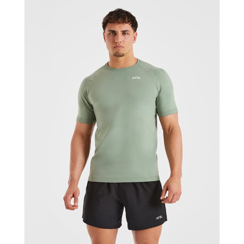 Ascend Seamless T Shirt – Olive Green XS
