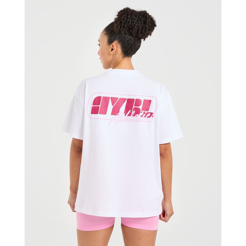 Athletics Retro Oversized T Shirt – White XS