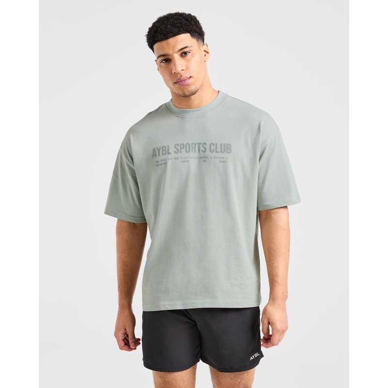 Sports Club Dot Oversized T Shirt – Green Mist XS